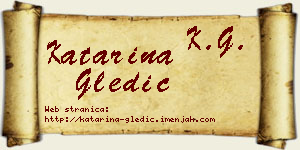 Katarina Gledić vizit kartica